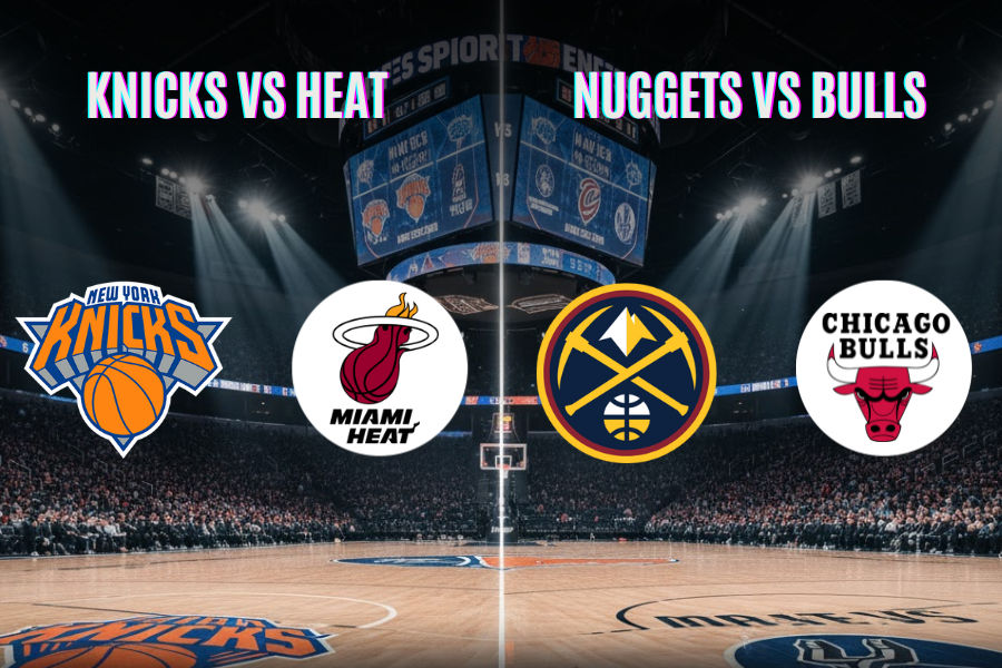 heat vs knicks and bulls vs nuggets nba matches 2025